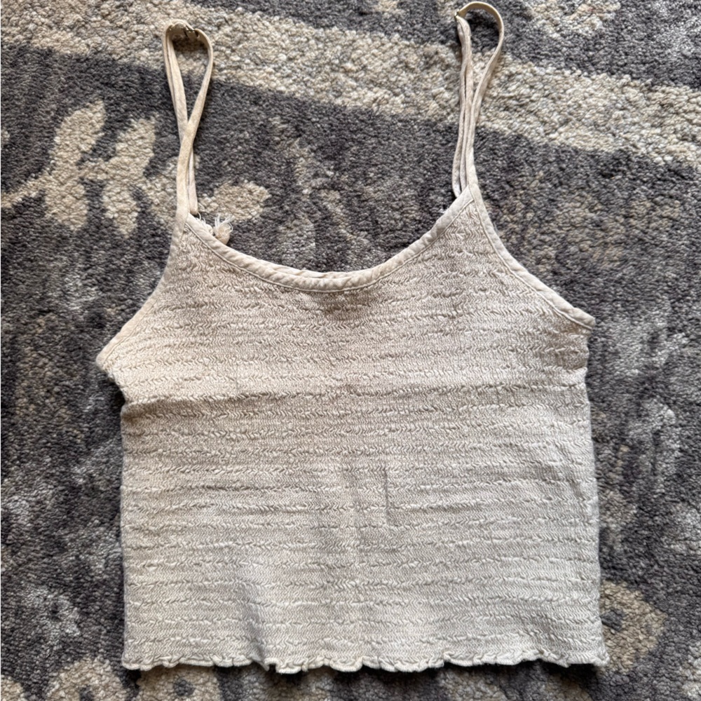 Brandy Melville Cream Textured Crop Top